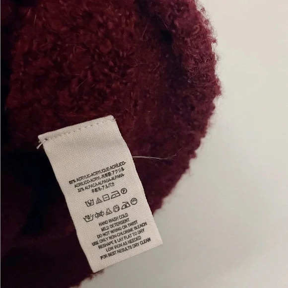 Free People boucle burgundy sweater oversized boho hippie slouchy cozy - Picture 7 of 7